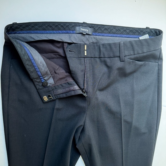 THEORY Custom Max 2 Stretch Wool Blend Trouser Pants Black Size 10 - Picture 10 of 13